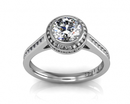 Custom Cluster Design Round Brilliant Diamond Ring in Platinum 950 AU - Main View